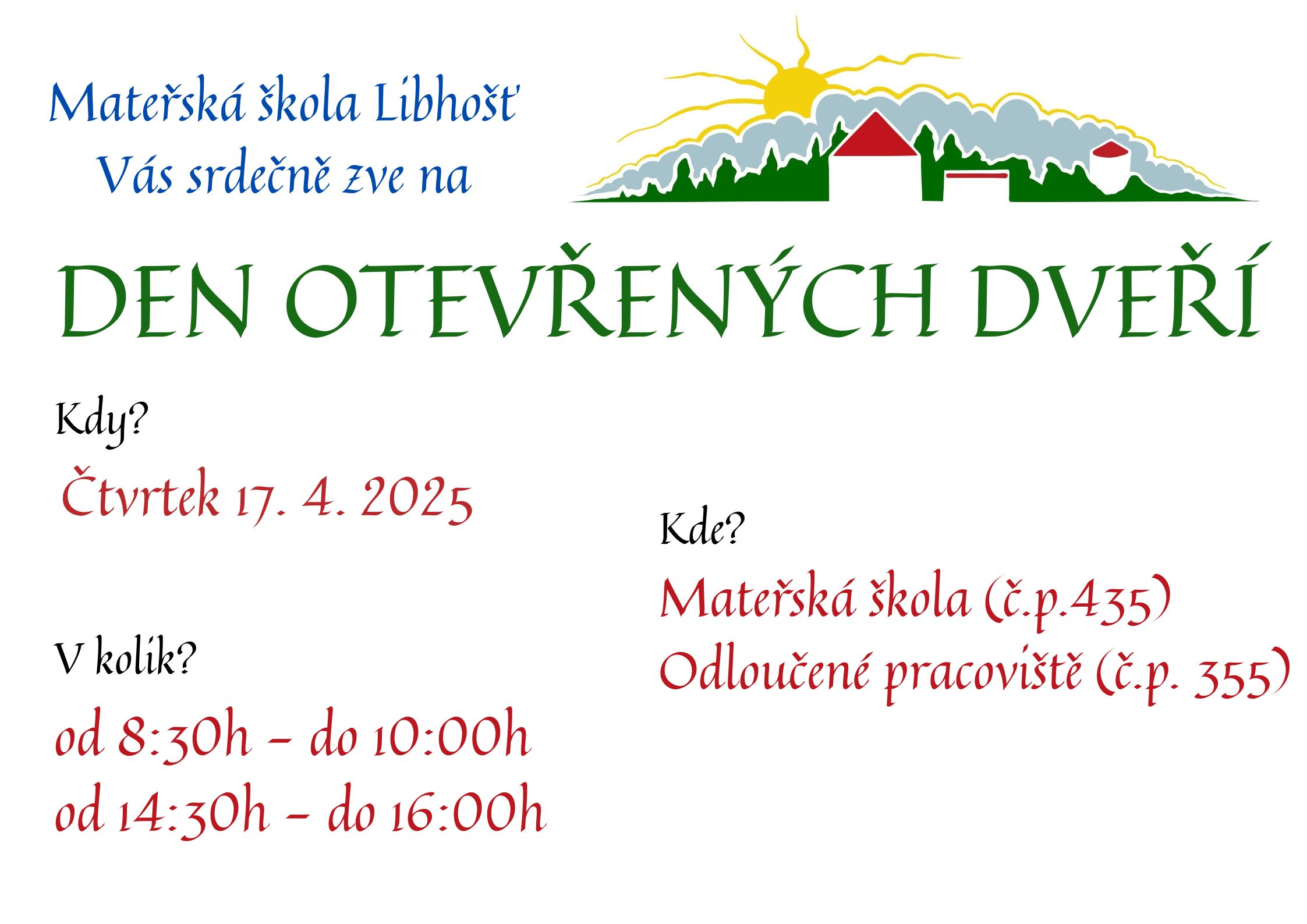 Den otevřených dveří Duben 2026